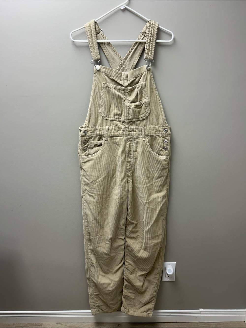 We The Free (Free People) Ziggy Corduroy Cream Overalls